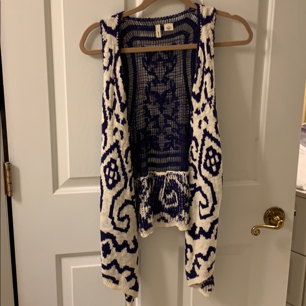 Blue and White Moth vest